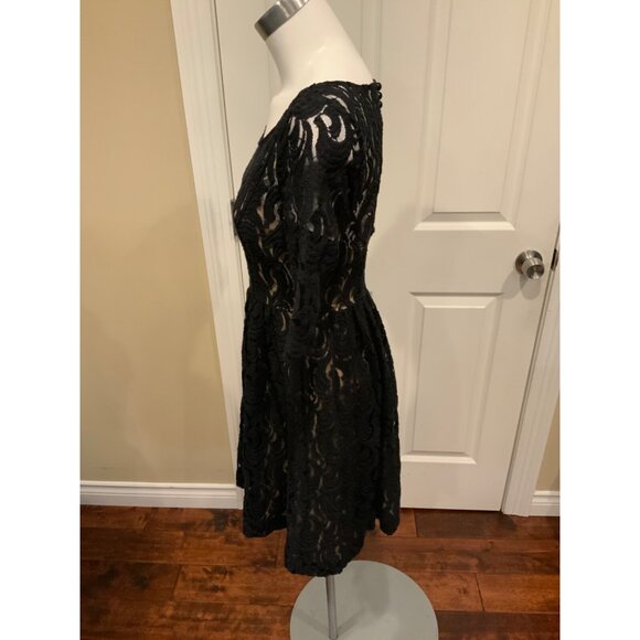 Plenty By Tracy Reese Black Floral Lace Fit & Flare Dress Size 4 (US) - Picture 5 of 7